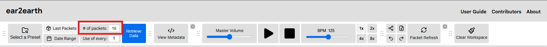 user enters number of packets